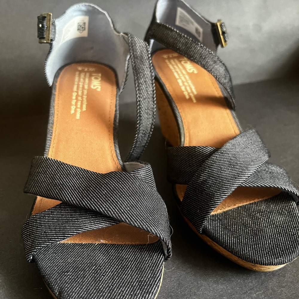 TOMS Women's Denim Sienna Sandals - 7.5 - New - Picture 4 of 9